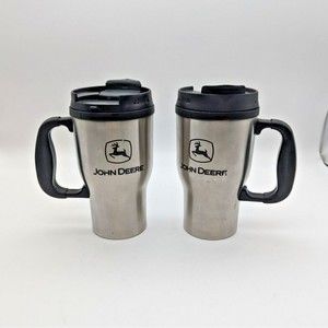 Set Of 2 John Deere Thermo-Serv Mug Coffee Mugs Travel Mug Stainless Steel